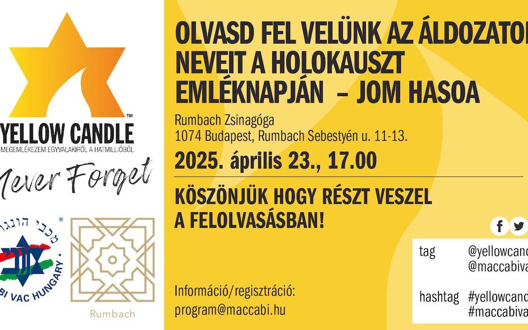 A holokauszt áldozatainak neveit olvassák fel a Rumbach zsinagógában