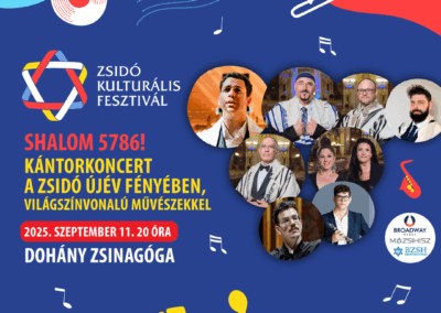 Shalom 5786! – Kántorkoncert a Zsidó Kulturális Fesztiválon