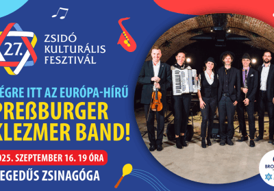 Az Európa-hírű Preßburger Klezmer Band a Zsidó Kulturális Fesztiválon is fellép