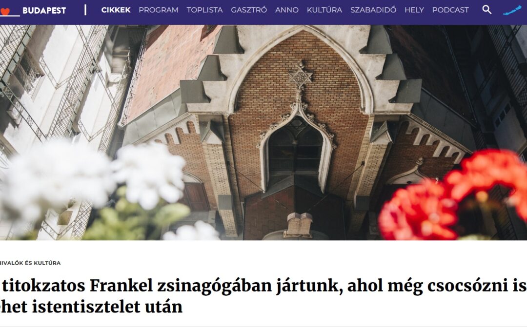 A titokzatos Frankel zsinagógában jártunk, ahol még csocsózni is lehet – remek cikk a Welovebudapesten