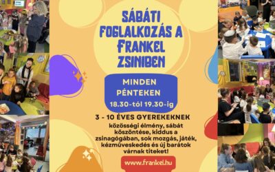 Péntek esténként sábáti foglalkozások várják a gyerekeket a Frankel zsinagógában