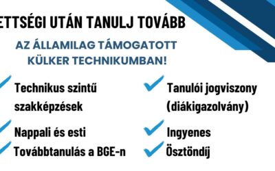 Szeptember végéig még van lehetőség beiratkozni a BZSH Külker Technikumba