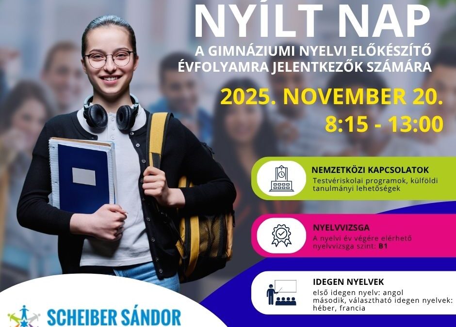 Novemberben nyílt napot tart a Scheiber Gimnázium
