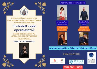 Decemberber végén elfeledett operasztárok a Frankel zsinagógában
