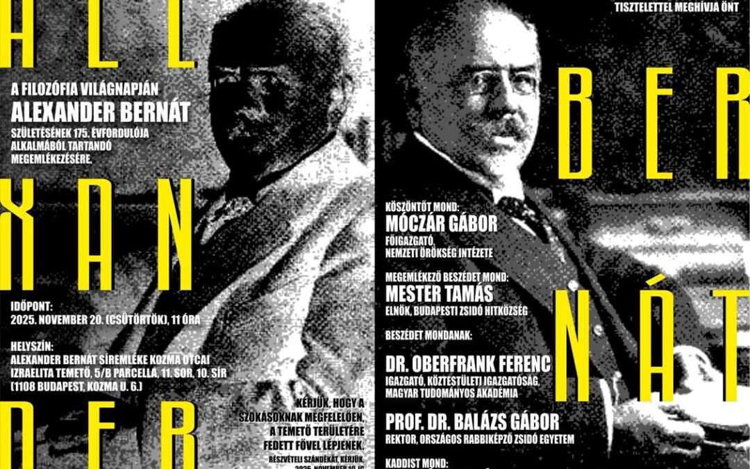 November 20-án Alexander Bernátra emlékezünk a Kozma utcai temetőben