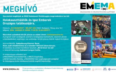 Január végén rendezik meg a Holokauszttúlélők és Igaz Emberek Országos találkozóját